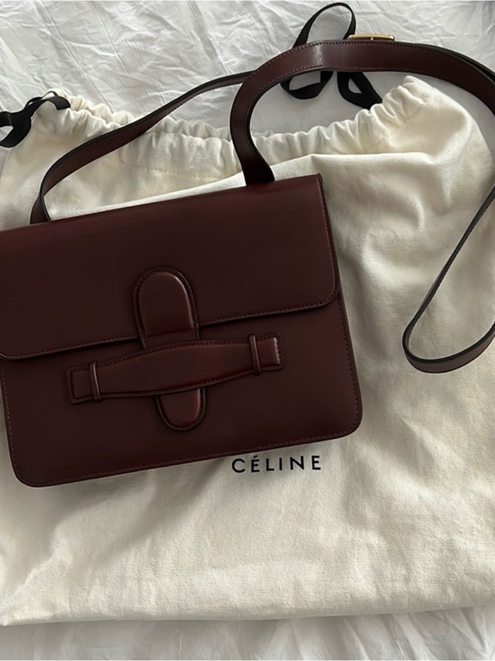 Celine Brown Leather Symmetrical
Shoulder Bag